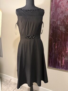 Patra Black Beaded Midi Dress